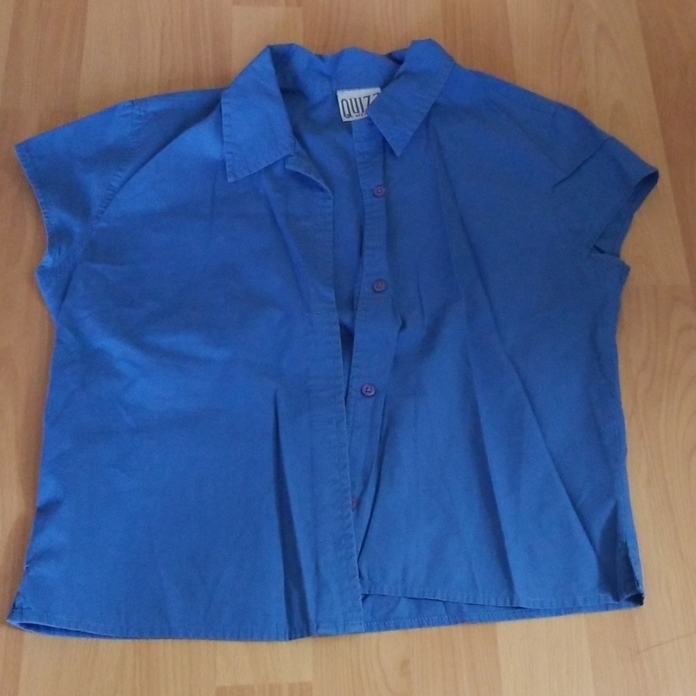 Juniors blue collared top